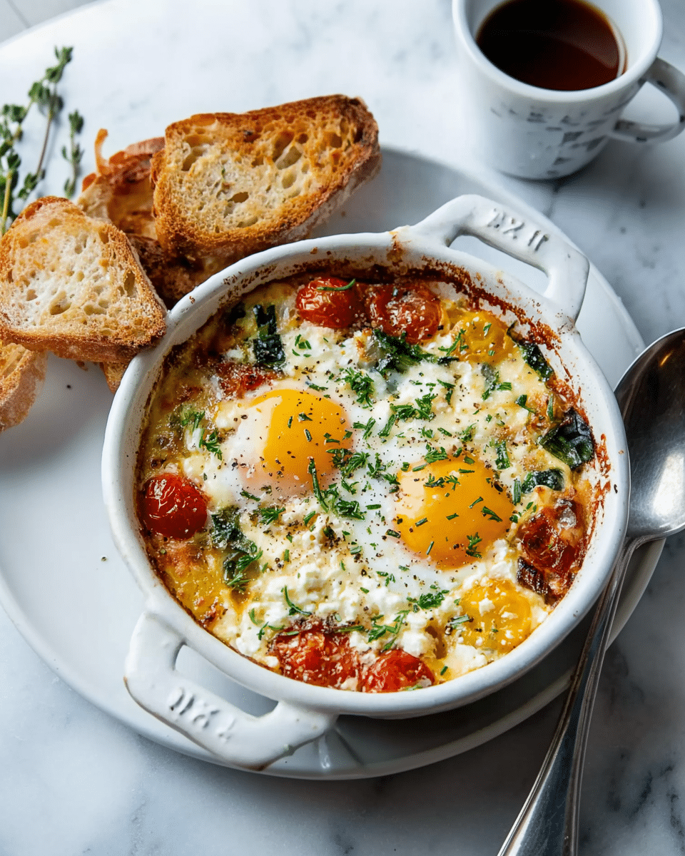 Baked Feta Eggs