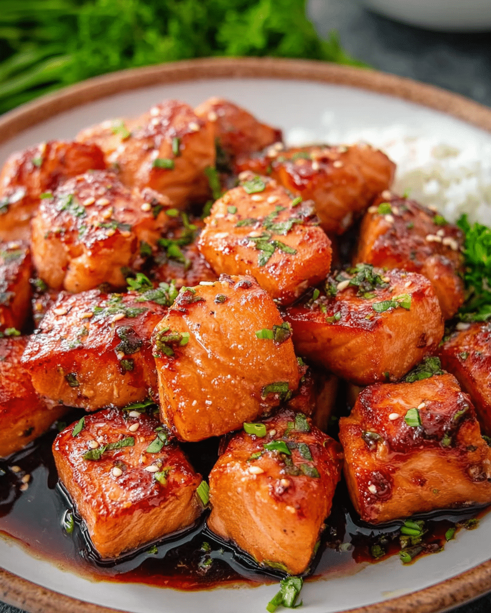 Crispy Honey Garlic Salmon Bites