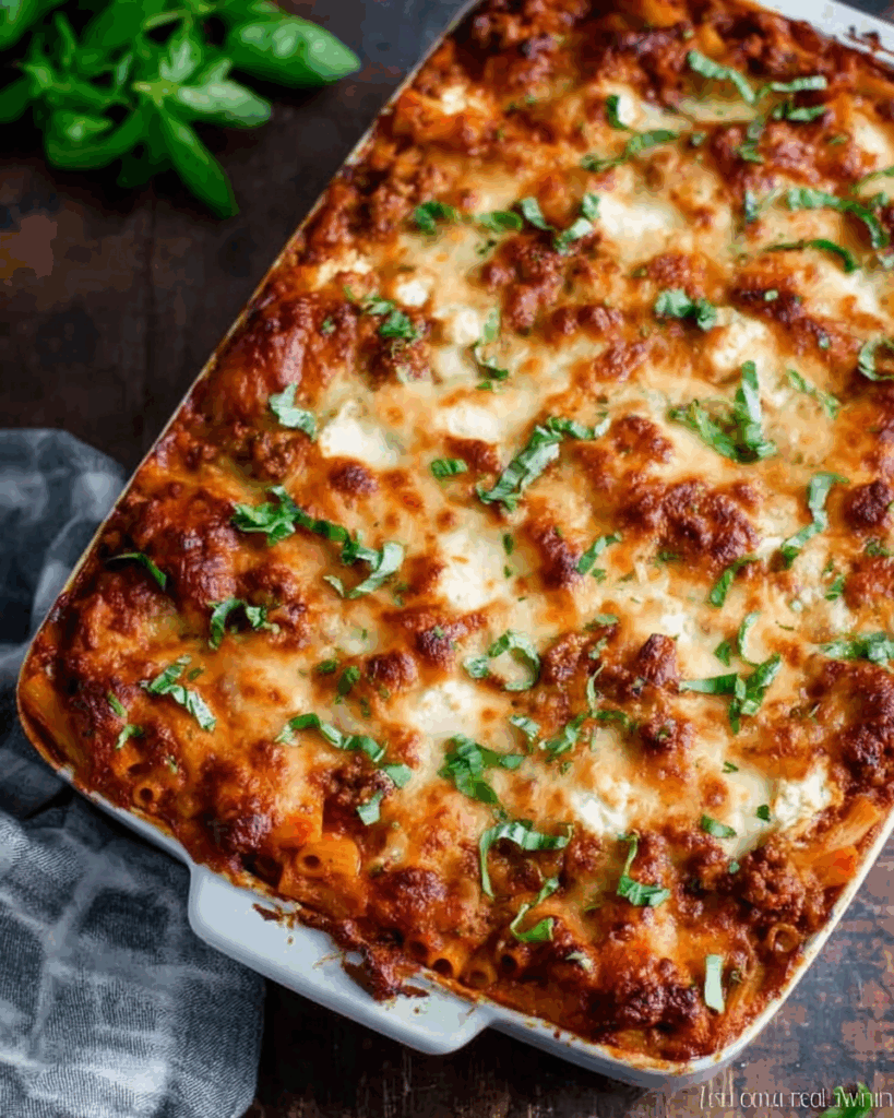 Baked Ziti with Cottage Cheese
