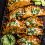 Crispy Poblano Chicken Tacos with Avocado-Jalapeño Salsa