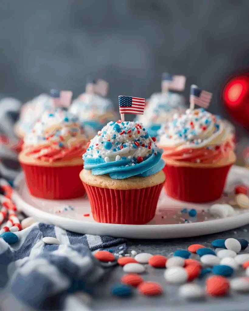 Patriotic Bomb Pop Cupcakes
