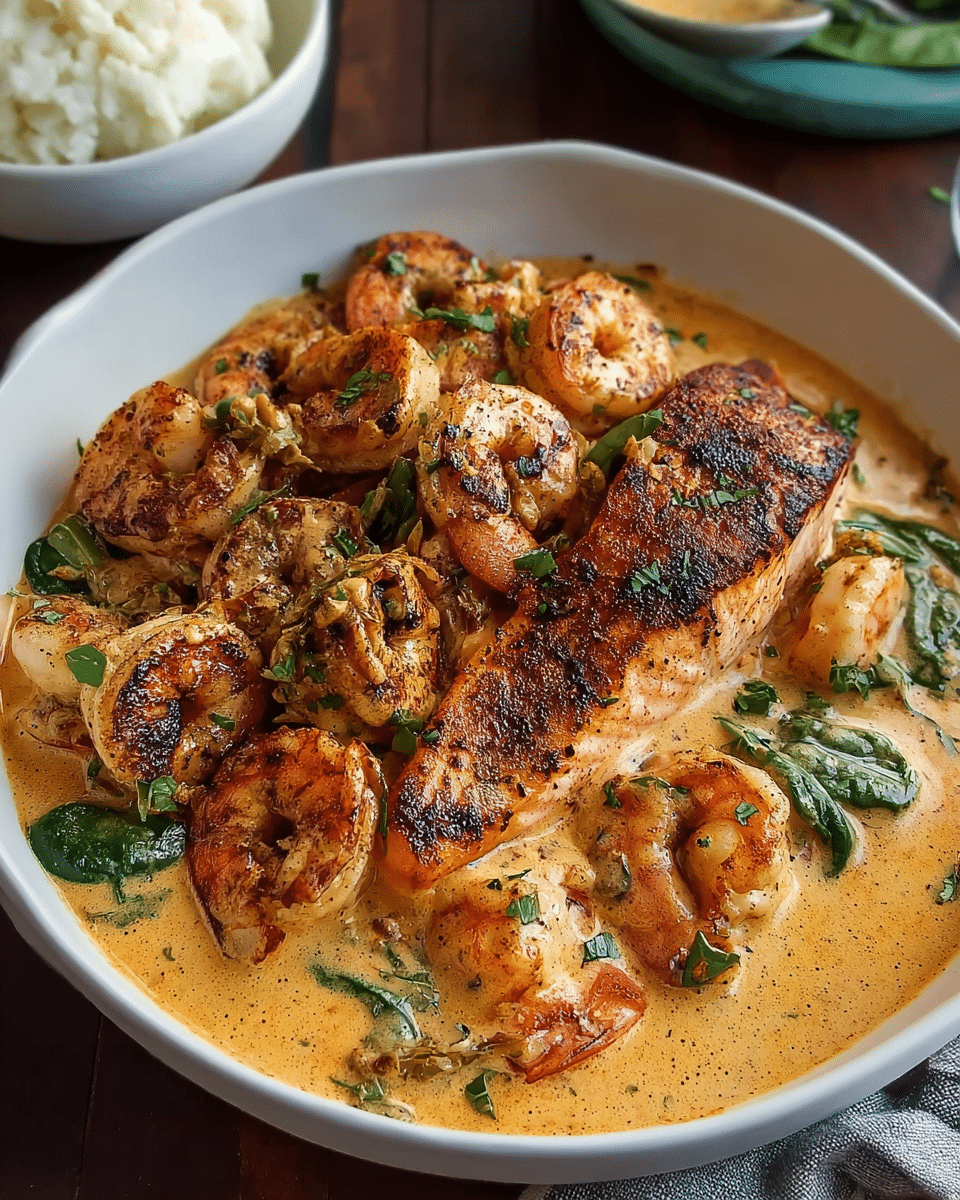 Cajun Salmon and Shrimp