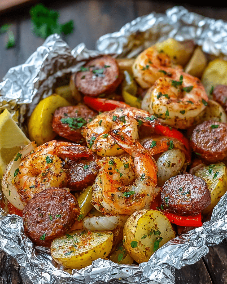 Cajun Sausage Shrimp Foil Packs