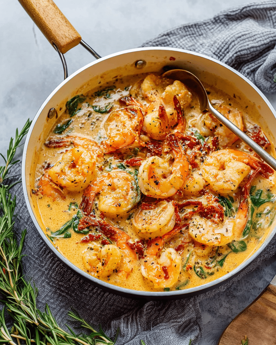 Creamy Garlic Shrimp with Sundried Tomatoes