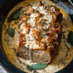 Crockpot Creamy Garlic Pork Loin