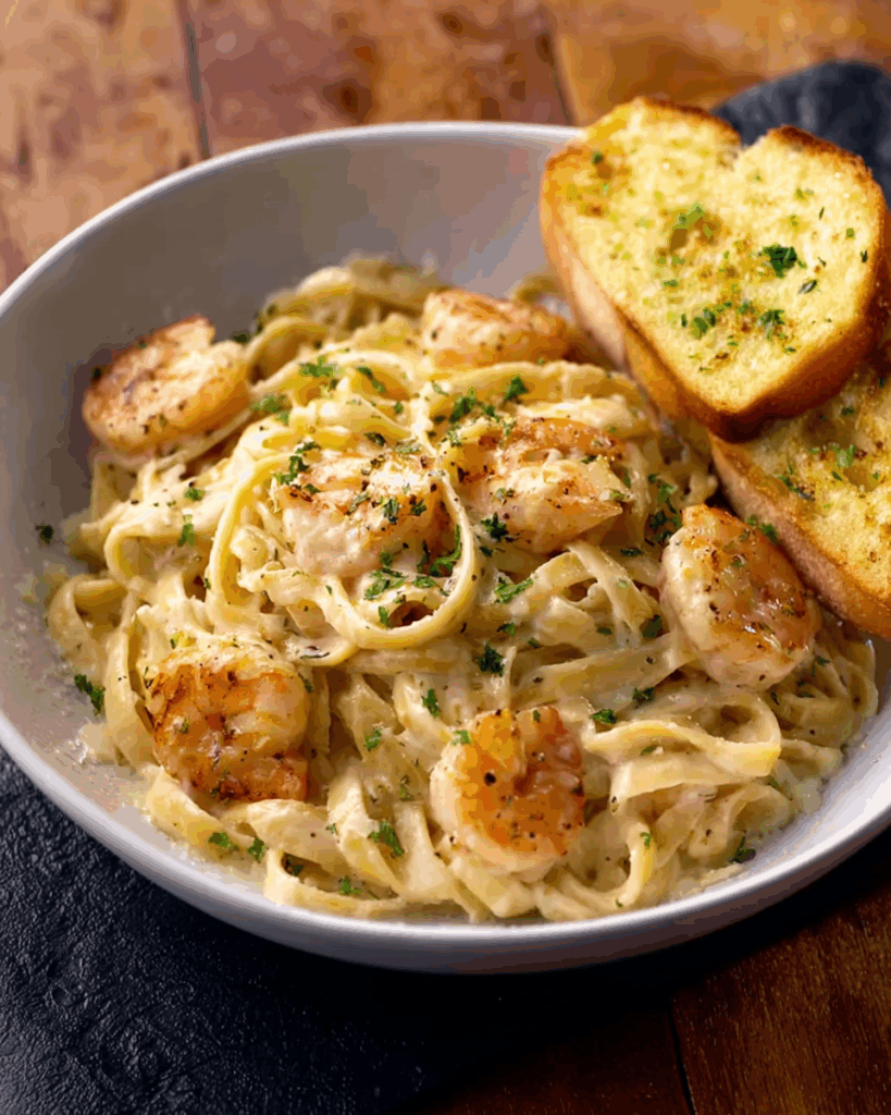 Fettuccine Alfredo With Shrimp