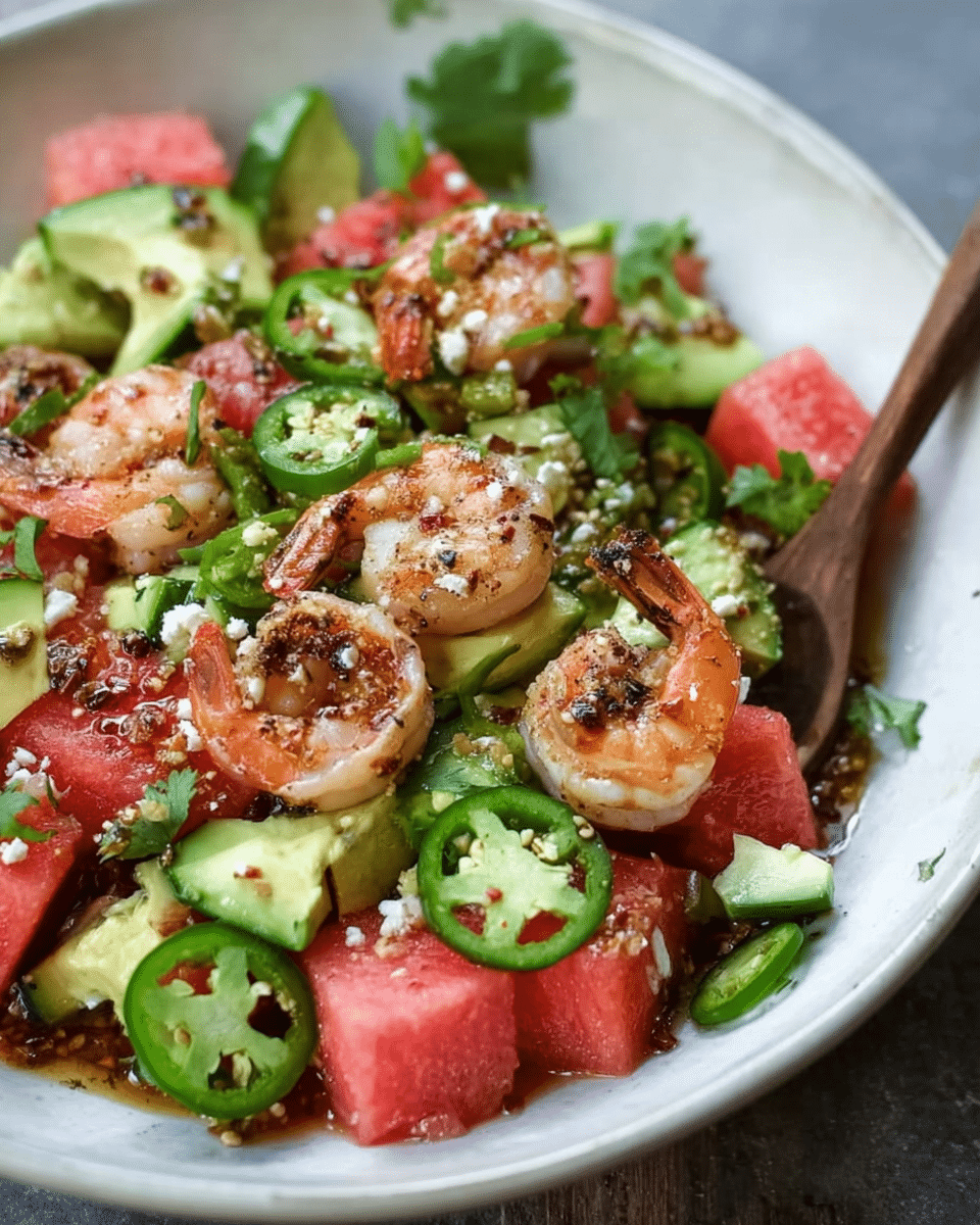 Spicy Watermelon Salad with Shrimp