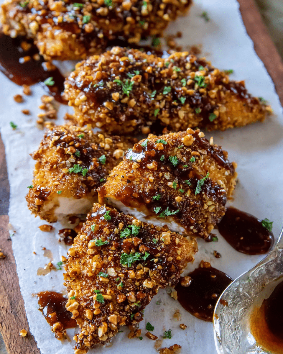 Baked Crunchy Pretzel Honey Balsamic Chicken