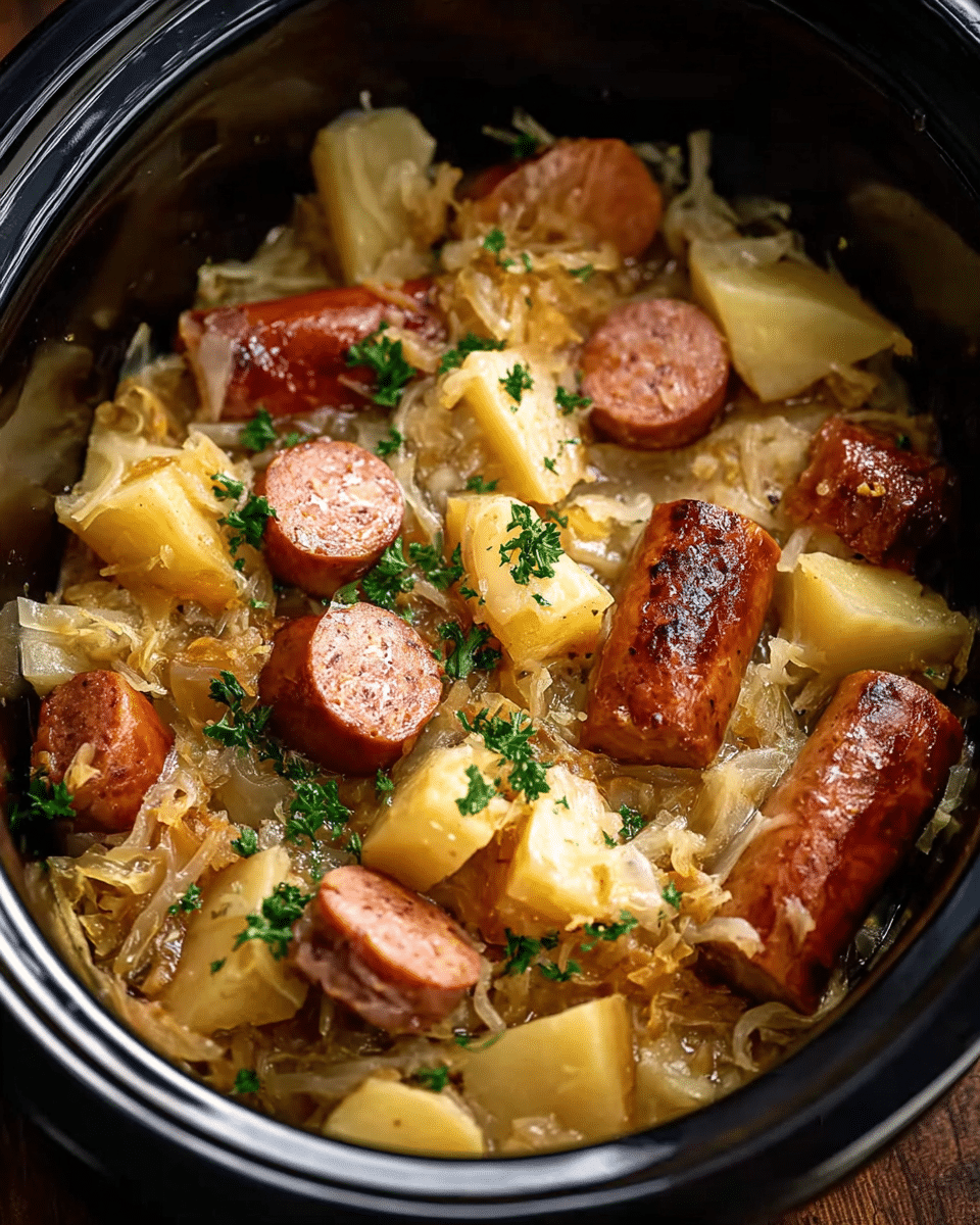 Crockpot Polish Sausage, Sauerkraut And Potatoes