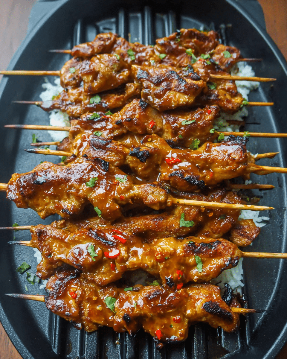 Peanut Butter Sriracha Chicken Satay