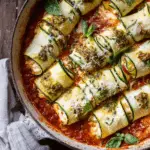 Spicy Pesto and Cheese Stuffed Zucchini Involtini