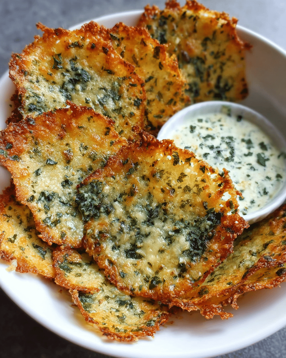 Spinach Dip Cheese Crisps