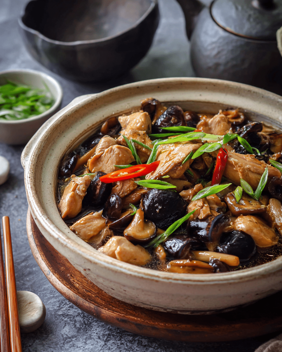 Steamed Chicken with Shiitake Mushroom