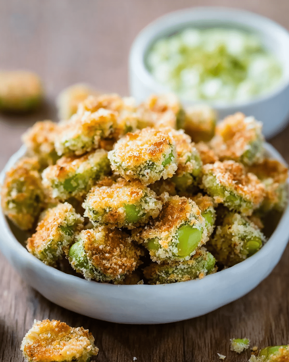 Baked Parmesan Edamame Bites with Creamy Wasabi Dip