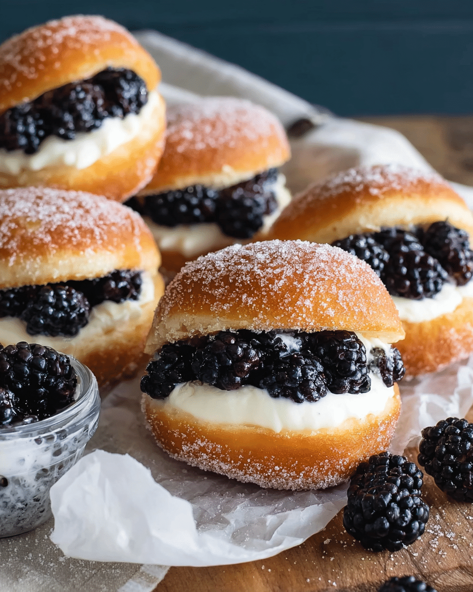Blackberries & Cream Slider Doughnuts