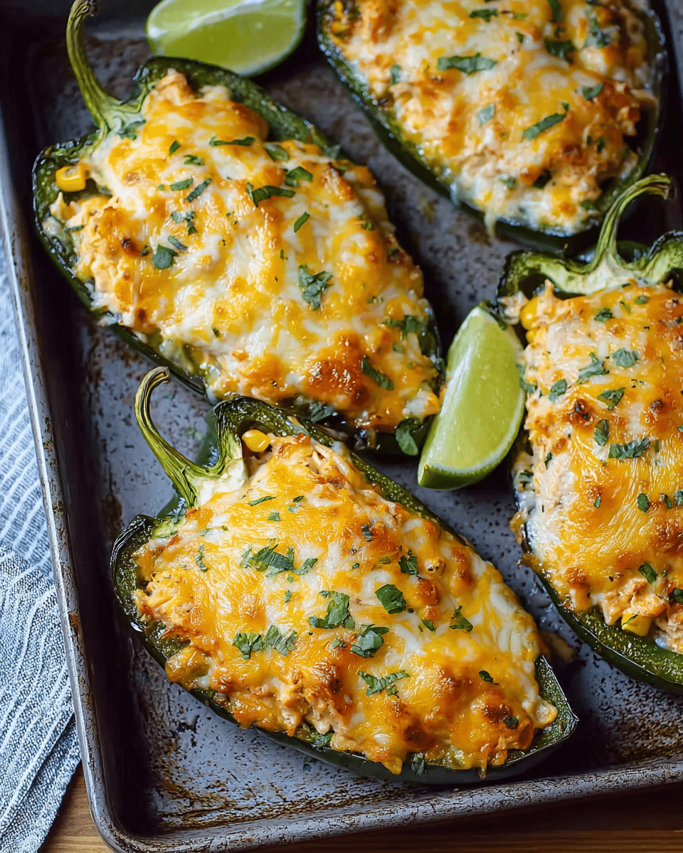 Chicken Stuffed Poblano Peppers