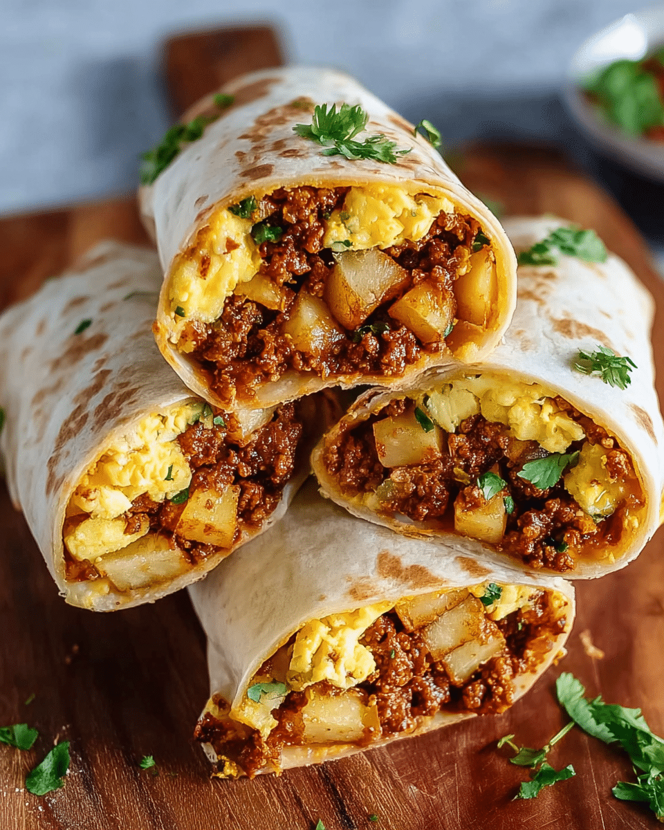 Chorizo Breakfast Burritos with Potatoes and Eggs