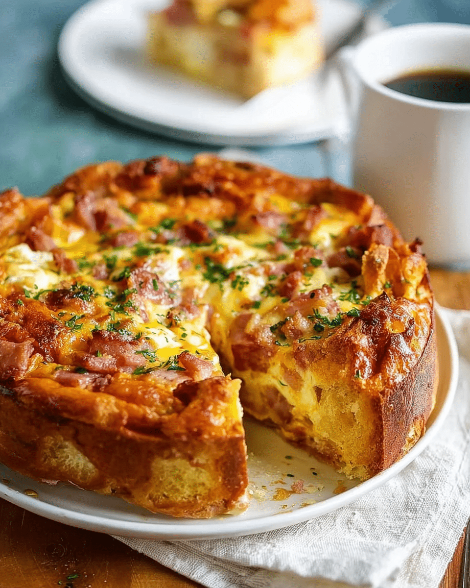 Cheese & Bacon Breakfast Strata Cake