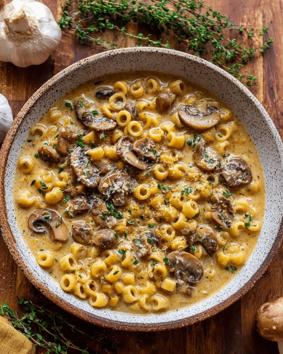 Creamy Mushroom Pasta Soup