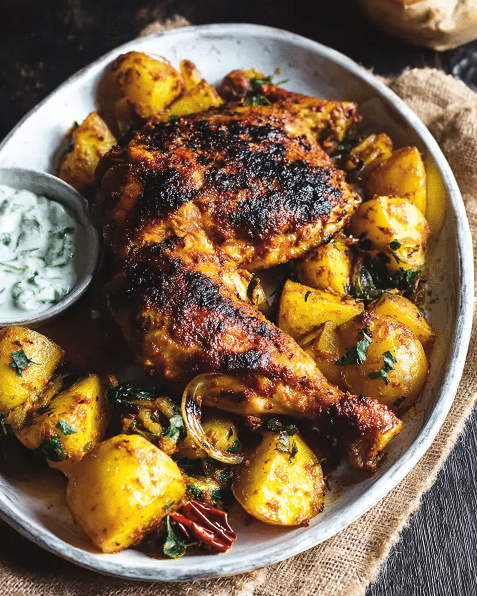 Garam Masala Chicken with Spicy Potatoes