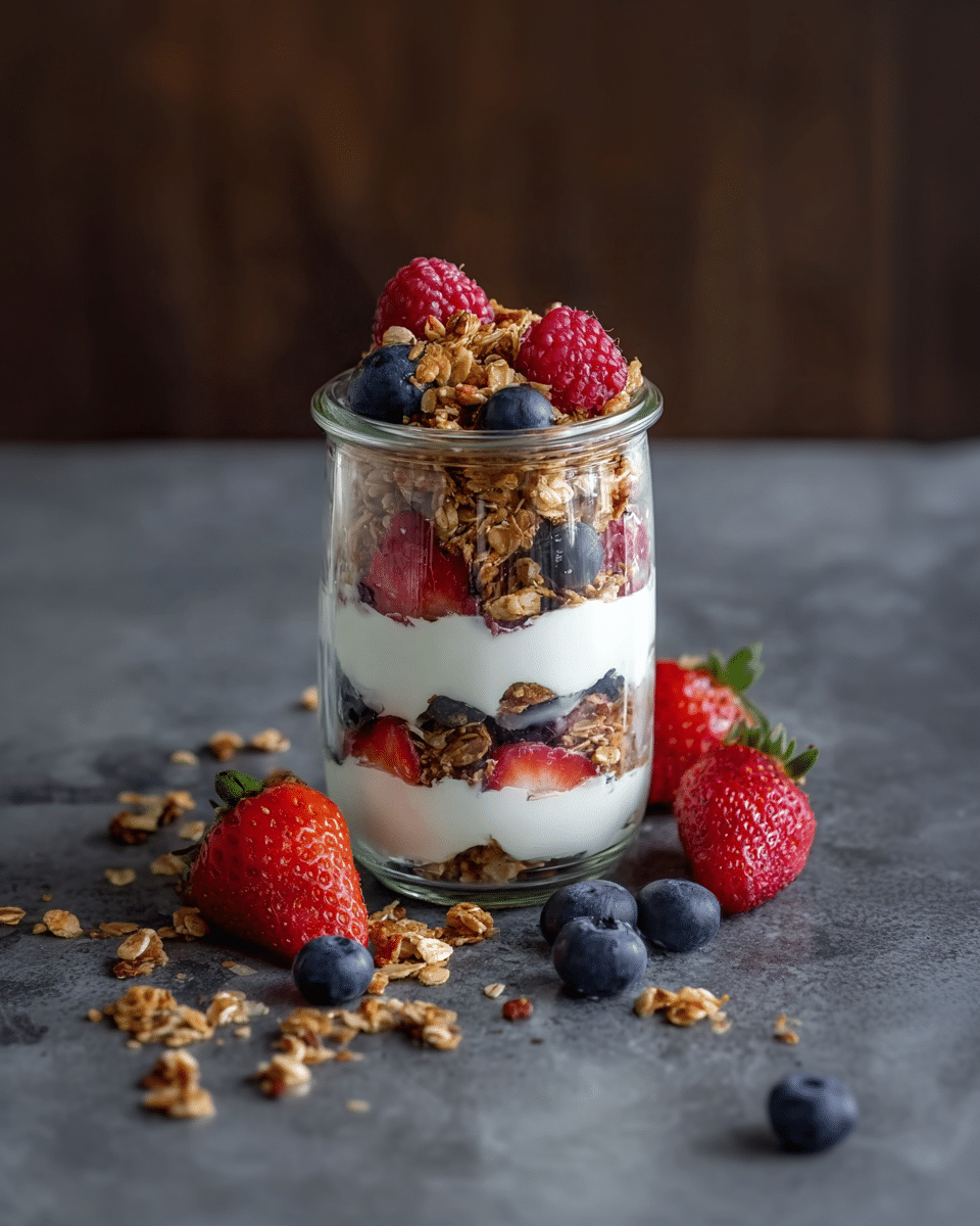 Greek Yogurt Parfait with Granola and Berries