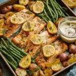 Lemon Butter Sheetpan Baked Trout