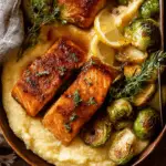 Maple Cider Glazed Salmon with Honey Butter Polenta