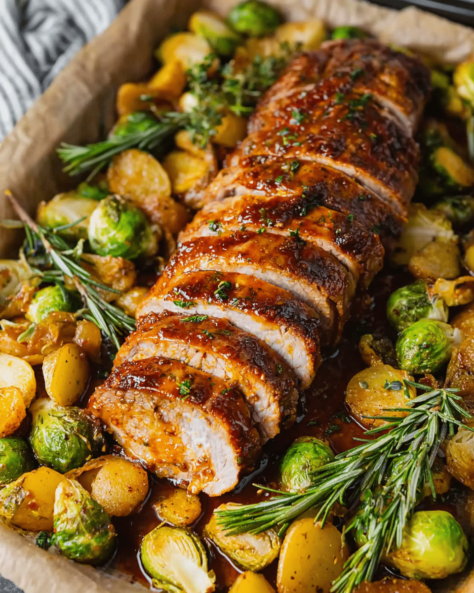 Rosemary Orange Glazed Roasted Pork Tenderloin