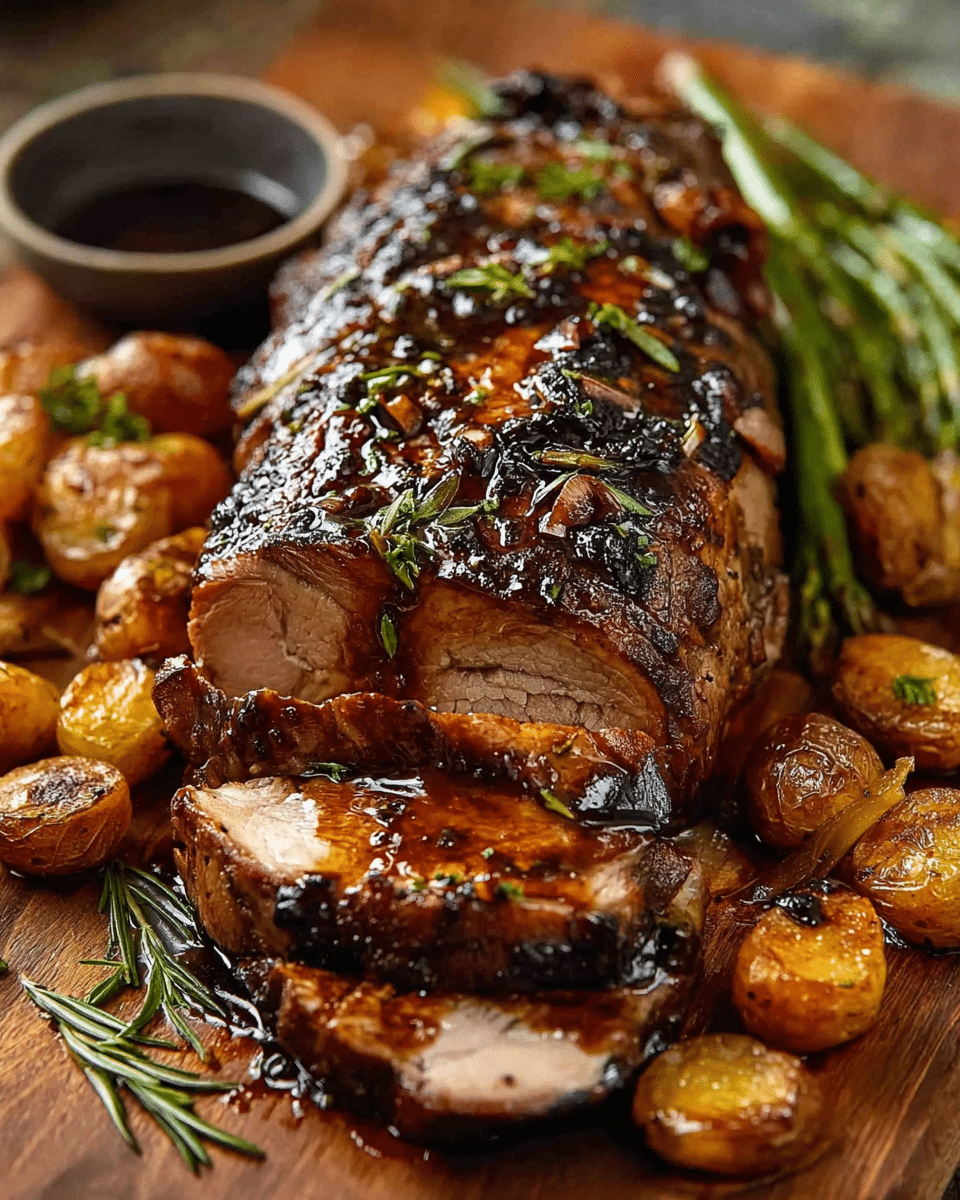 Slow Cooker Balsamic Glazed Pork Roast