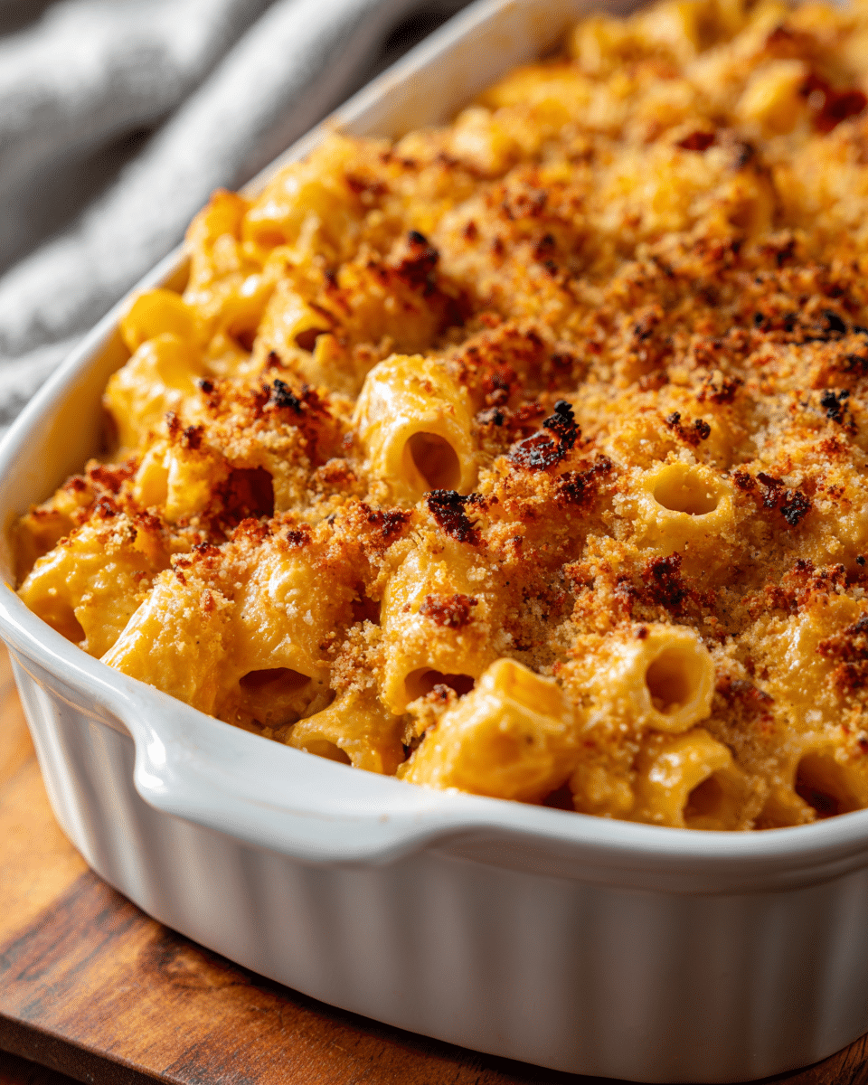 Smoked Baked Mac + Cheese Rigatoni