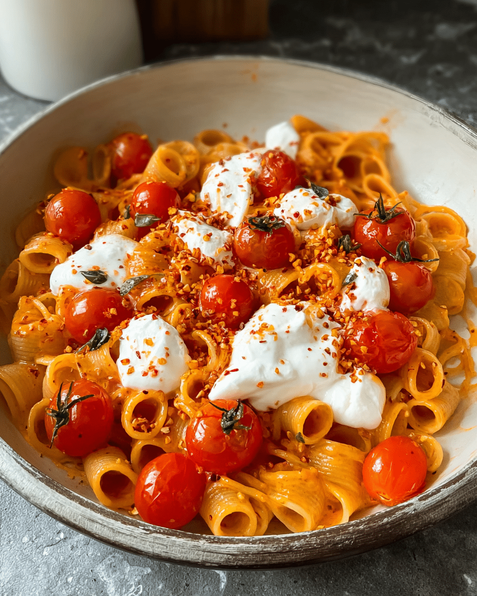Spicy Tomato Burrata Pasta