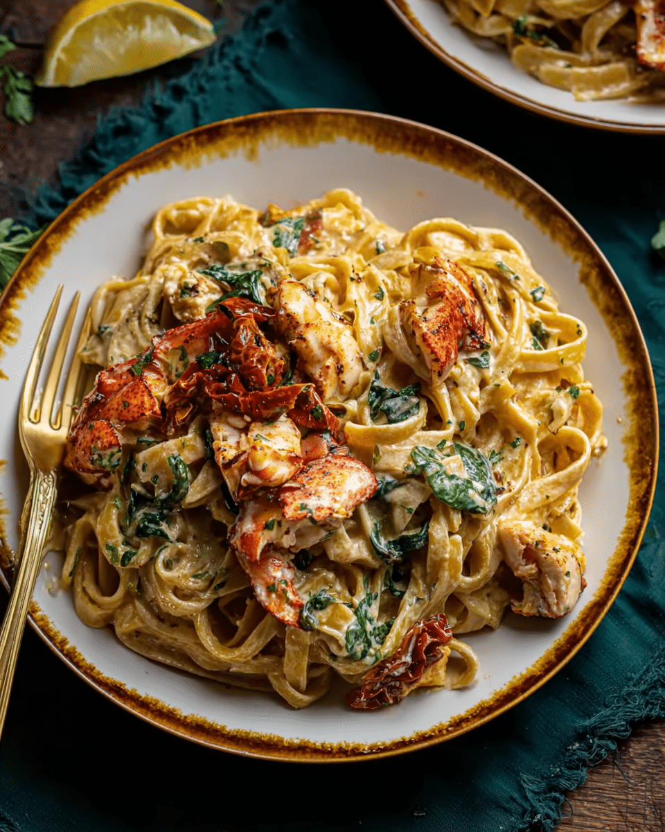 Creamy Tuscan Lobster Pasta