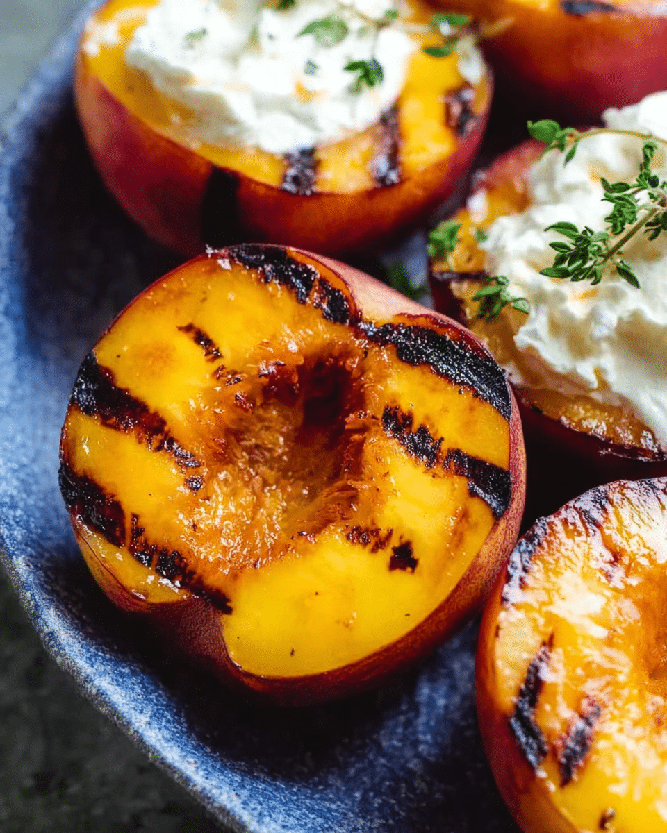 Grilled Peaches Recipe with Honey Mascarpone