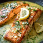 Pan-Seared Salmon with Lemon Garlic Sauce