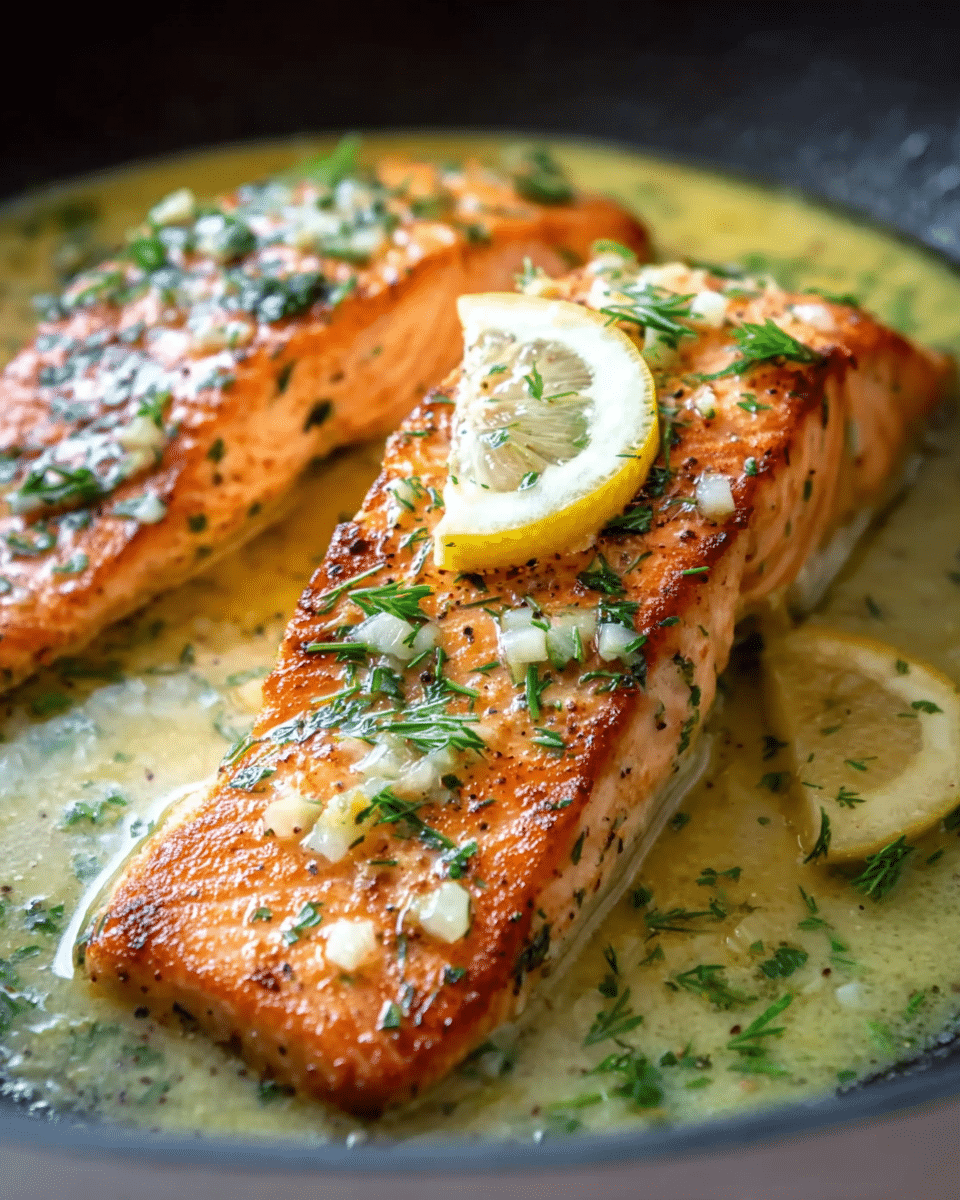 Pan-Seared Salmon with Lemon Garlic Sauce