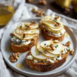 Pear and Gorgonzola Cheese on Toasted Walnut Bread