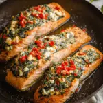 Baked Stuffed Salmon With Spinach & Feta