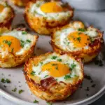 Crispy Hash Brown Egg Cups with Melted Cheese