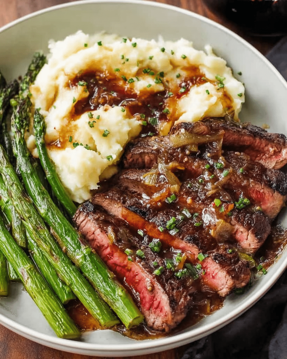 Bavette Steak & Roasted Garlic Pan Sauce