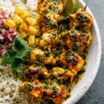 Cilantro Orange Chicken with Rice and Beans