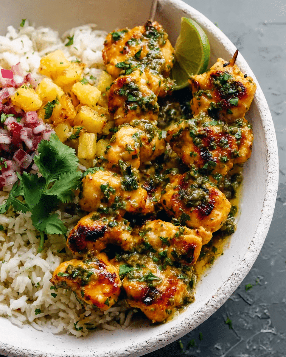 Cilantro Orange Chicken with Rice and Beans