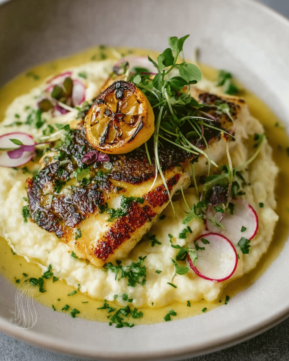 Grilled Sea Bass with Herb Butter