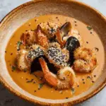 Spiced Seafood Bisque With Sesame Prawn Croutons