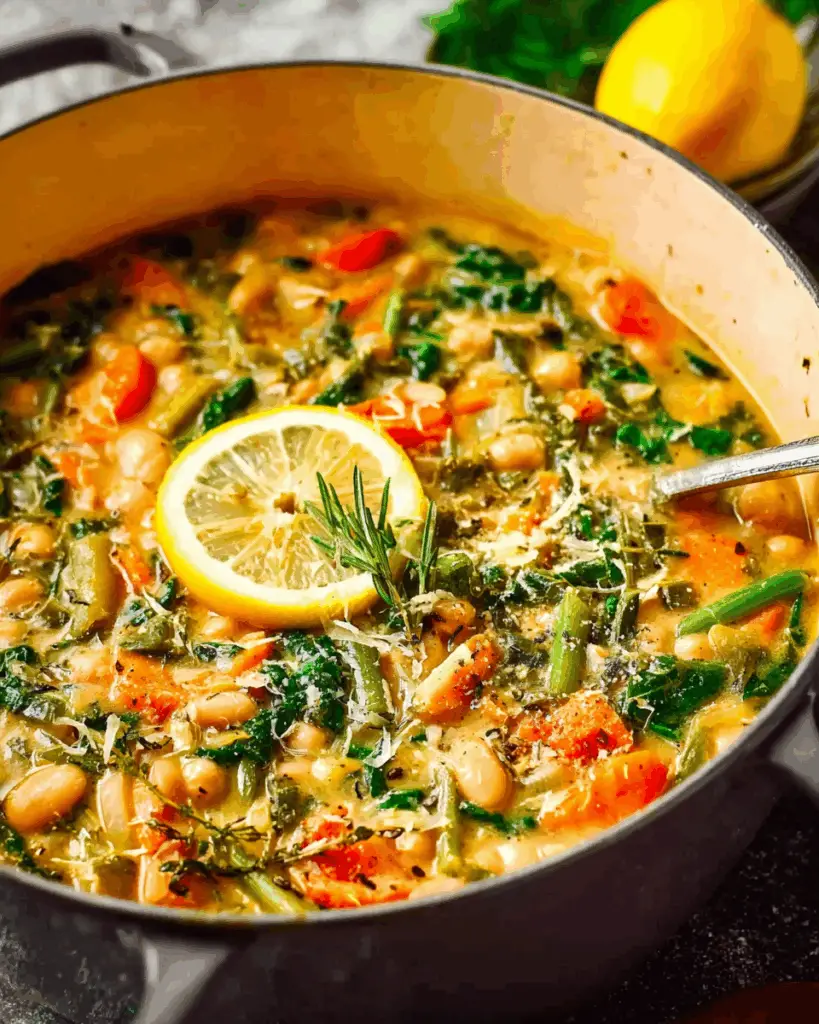 Double White Bean Lemon Stew