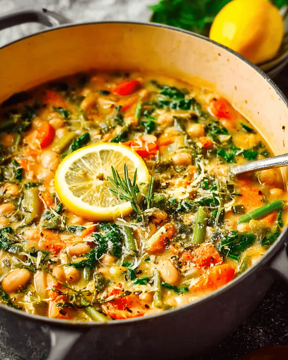Double White Bean Lemon Stew