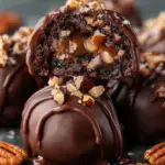 Gooey Pecan Pie Brownie Bombs
