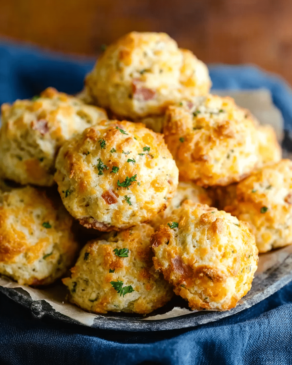 Ham and Cheese Drop Biscuits