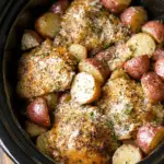 Slow Cooker Garlic Parmesan Chicken and Potatoes