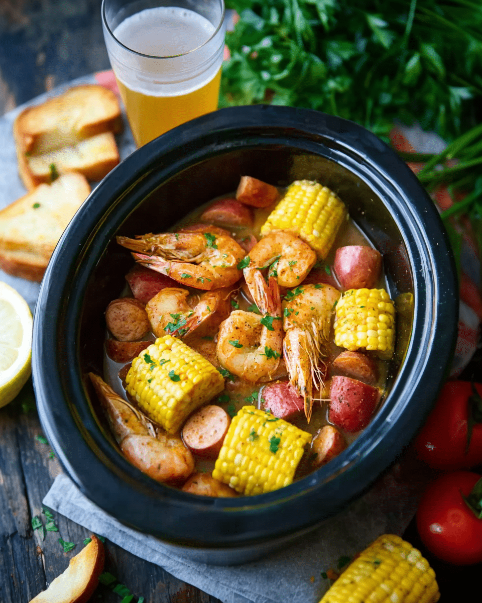 Slow Cooker Shrimp Boil