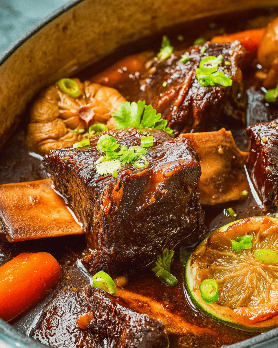 Garlic Ginger Braised Beef Short Ribs